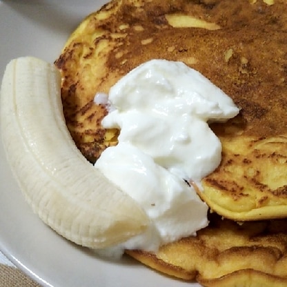 カンタンにできました。ひっくり返すのがホットケーキよりも難しいかも？